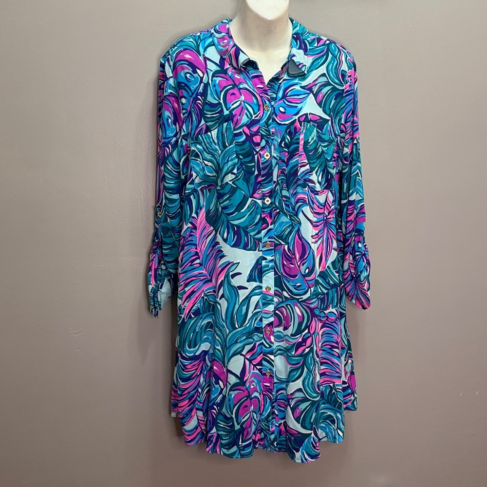 Lilly Pulitzer Natalie Shirtdress or Cover-Up Large